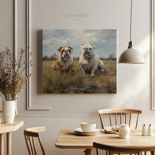 “Loyal Companions” – English Bulldog Canvas Wall Art