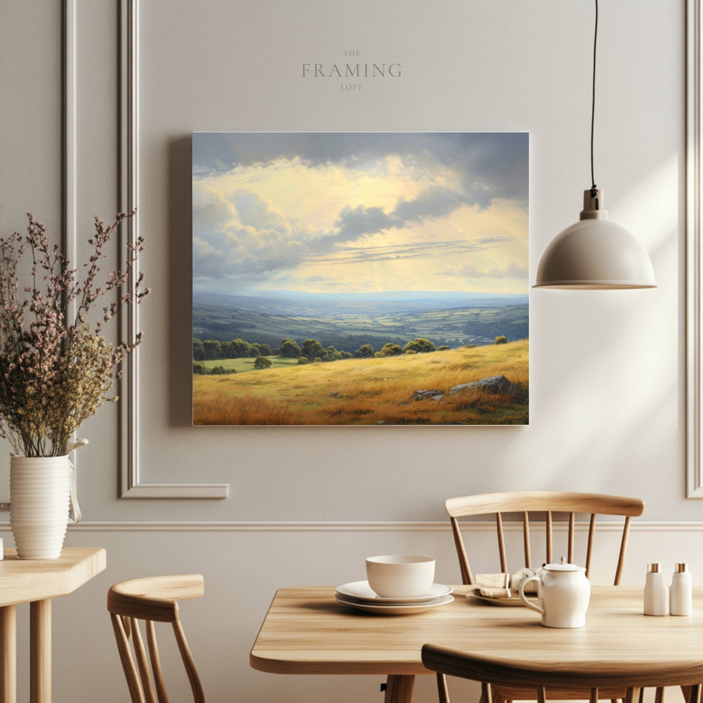 "Golden Light Over the Peaks" – Satin Canvas Wall Art