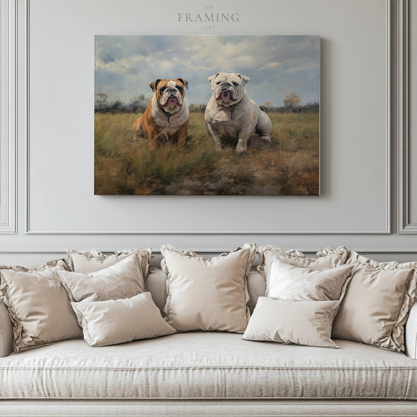 “Loyal Companions” – English Bulldog Canvas Wall Art