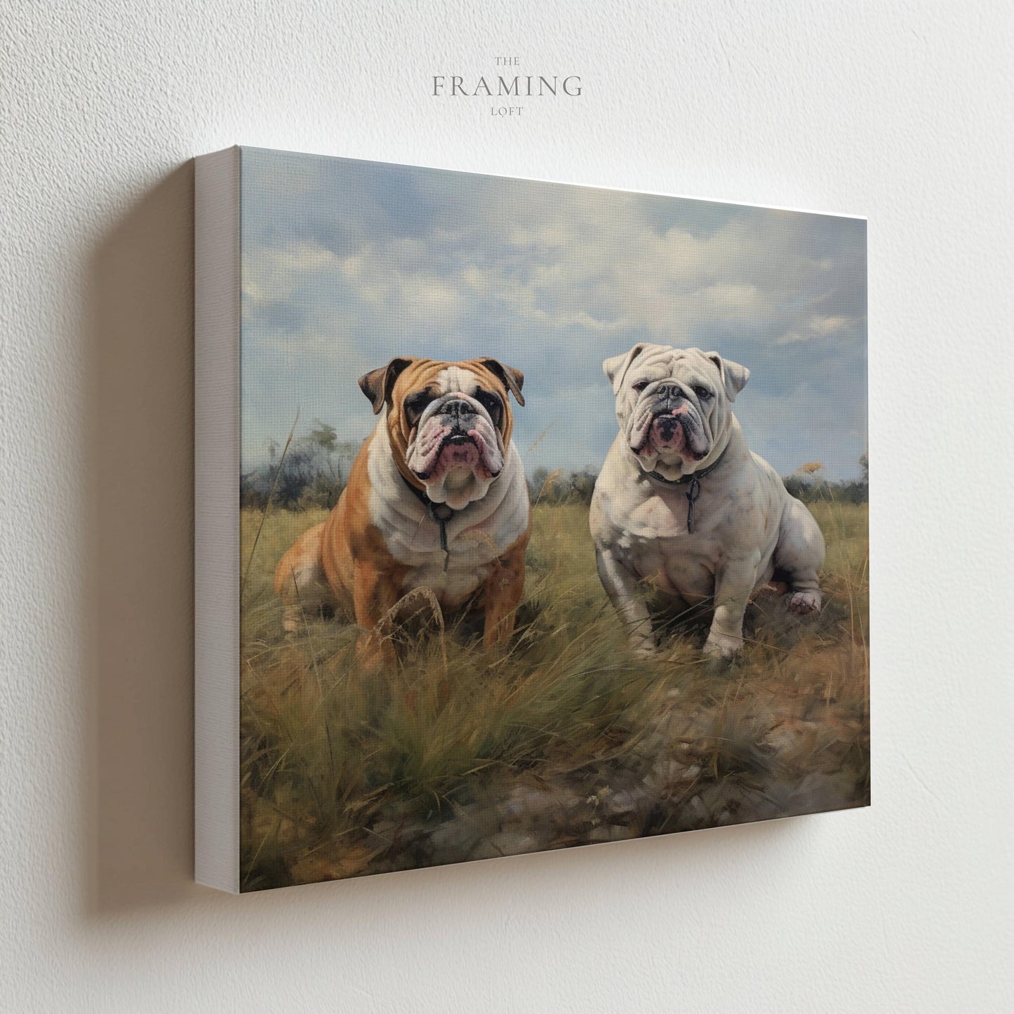 “Loyal Companions” – English Bulldog Canvas Wall Art
