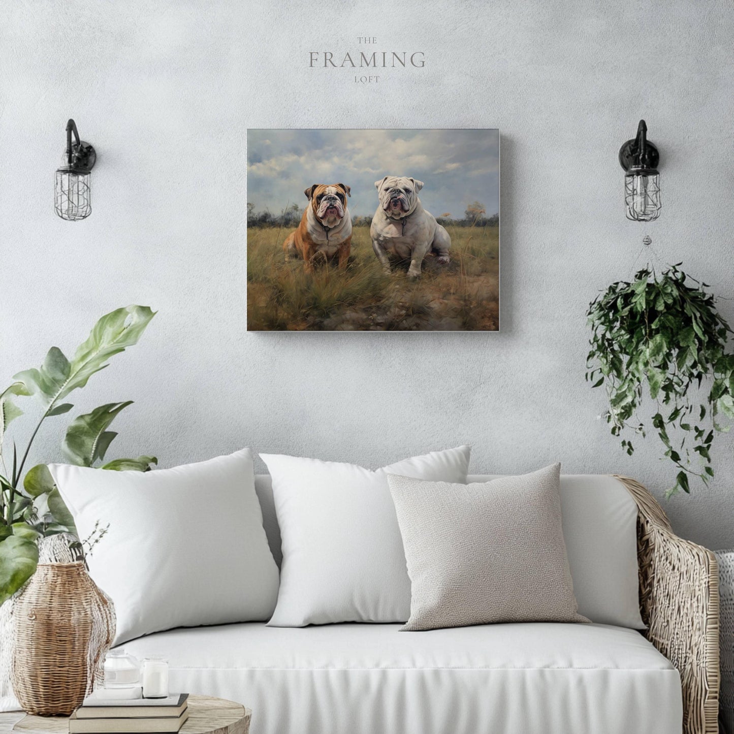 “Loyal Companions” – English Bulldog Canvas Wall Art