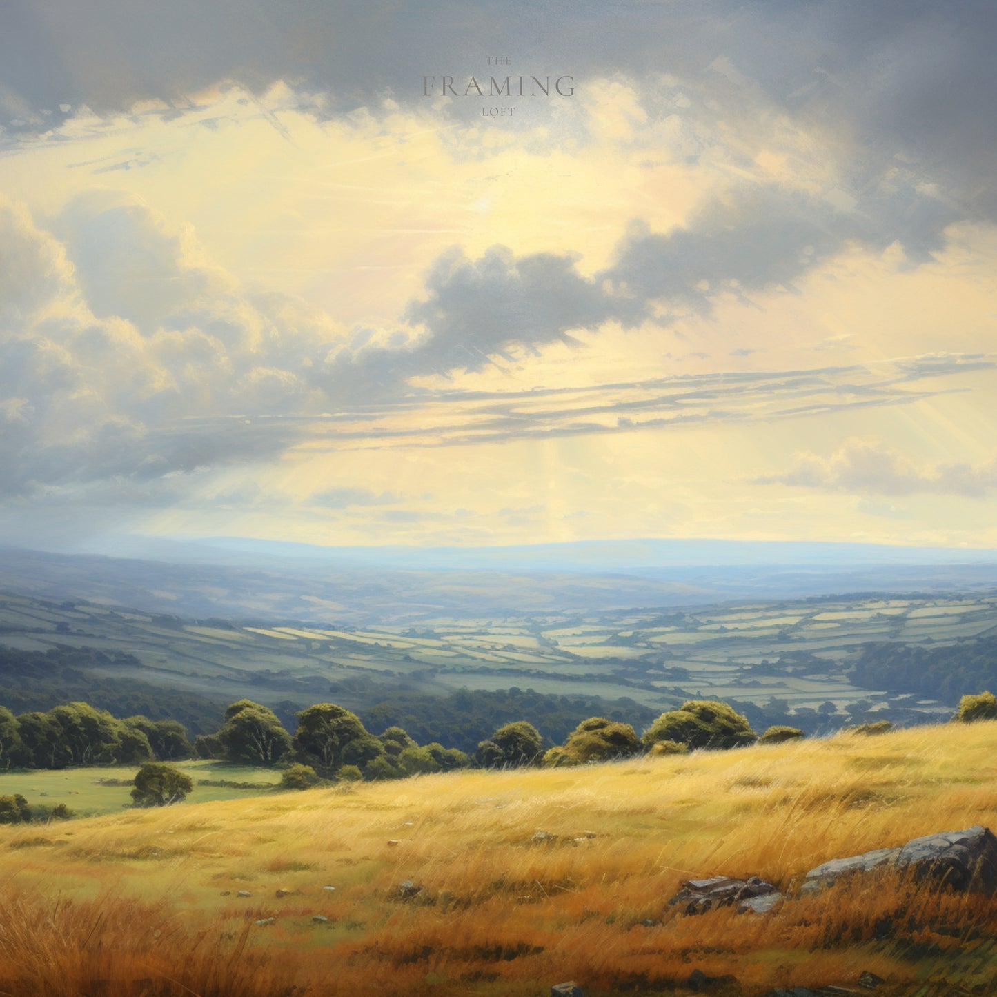 "Golden Light Over the Peaks" – Satin Canvas Wall Art