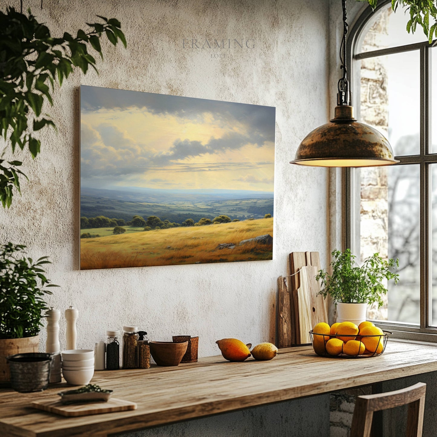 "Golden Light Over the Peaks" – Satin Canvas Wall Art