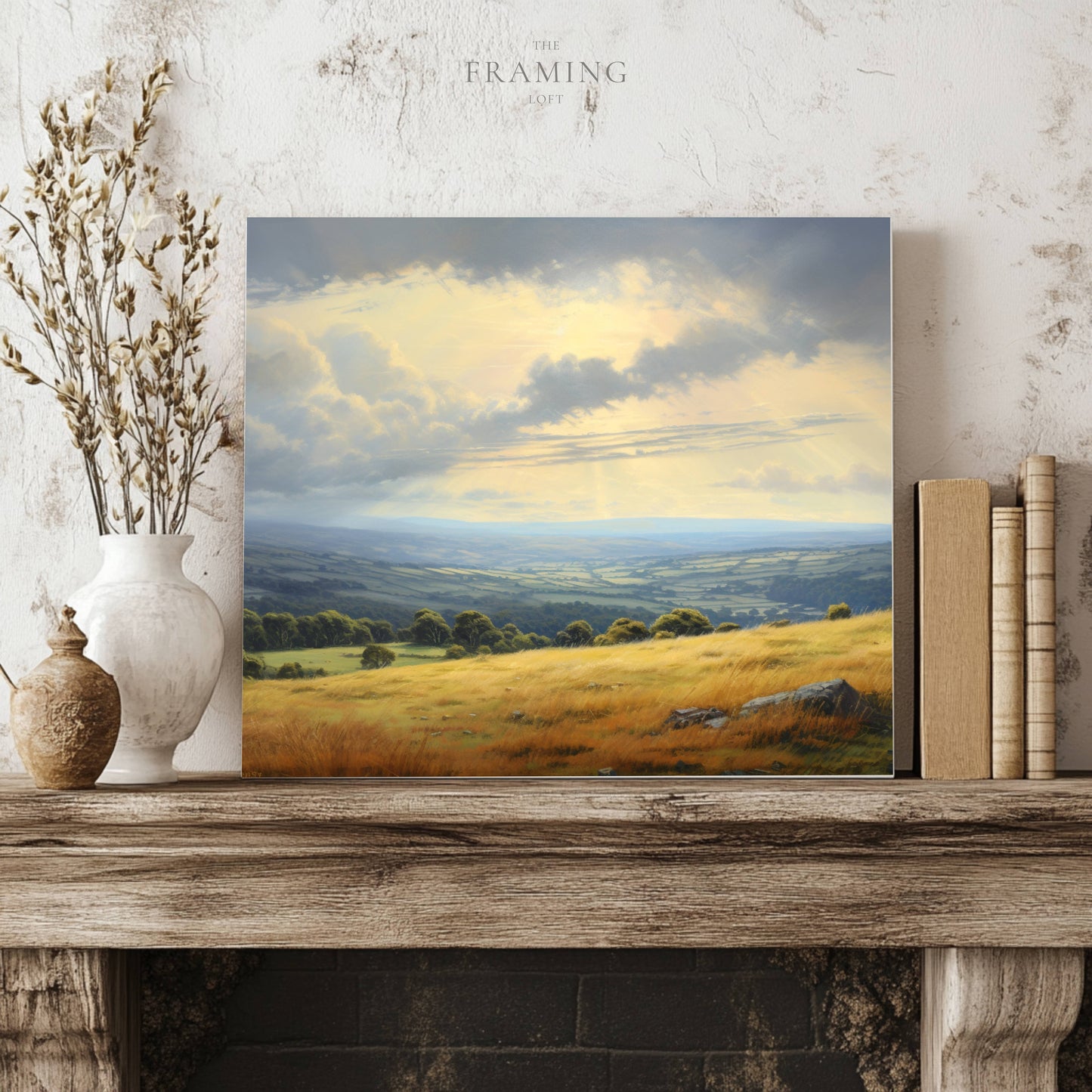 "Golden Light Over the Peaks" – Satin Canvas Wall Art